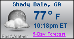 Weather Forecast for Shady Dale, GA