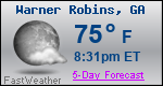 Weather Forecast for Warner Robins, GA