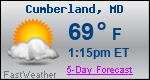 Weather Forecast for Cumberland, MD