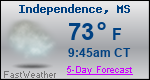 Weather Forecast for Independence, MS