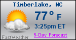 Weather Forecast for Timberlake, NC