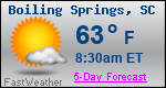 Weather Forecast for Boiling Springs, SC