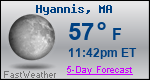 Weather Forecast for Hyannis, MA