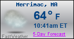 Weather Forecast for Merrimac, MA