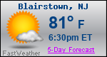 Weather Forecast for Blairstown, NJ