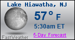 Weather Forecast for Lake Hiawatha, NJ