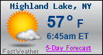 Weather Forecast for Highland Lake, NY