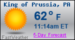 Weather Forecast for King of Prussia, PA