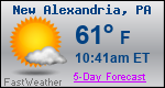 Weather Forecast for New Alexandria, PA