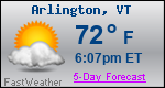 Weather Forecast for Arlington, VT