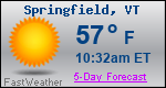 Weather Forecast for Springfield, VT