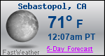 Weather Forecast for Sebastopol, CA