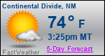 Weather Forecast for Continental Divide, NM