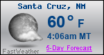 Weather Forecast for Santa Cruz, NM
