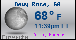 Weather Forecast for Dewy Rose, GA