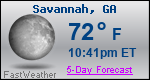 Weather Forecast for Savannah, GA
