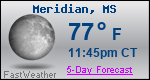 Weather Forecast for Meridian, MS