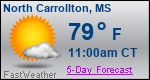 Weather Forecast for North Carrollton, MS