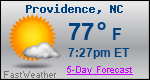 Weather Forecast for Providence, NC