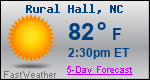 Weather Forecast for Rural Hall, NC