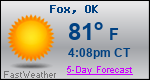 Weather Forecast for Fox, OK