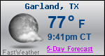 Weather Forecast for Garland, TX