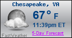 Weather Forecast for Chesapeake, VA