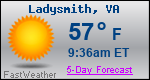 Weather Forecast for Ladysmith, VA