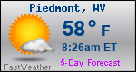 Weather Forecast for Piedmont, WV