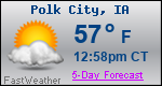 Weather Forecast for Polk City, IA