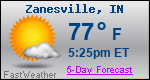Weather Forecast for Zanesville, IN