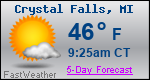 Weather Forecast for Crystal Falls, MI