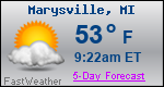 Weather Forecast for Marysville, MI