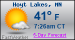 Weather Forecast for Hoyt Lakes, MN
