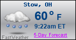 Weather Forecast for Stow, OH