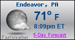 Weather Forecast for Endeavor, PA