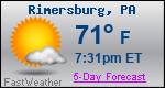 Weather Forecast for Rimersburg, PA