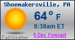 Weather Forecast for Shoemakersville, PA