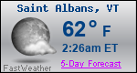 Weather Forecast for Saint Albans, VT