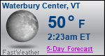 Weather Forecast for Waterbury Center, VT