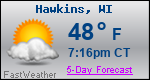 Weather Forecast for Hawkins, WI