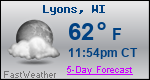 Weather Forecast for Lyons, WI