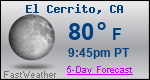 Weather Forecast for El Cerrito, CA