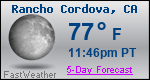 Weather Forecast for Rancho Cordova, CA