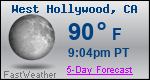 Weather Forecast for West Hollywood, CA