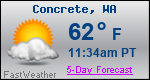 Weather Forecast for Concrete, WA