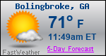 Weather Forecast for Bolingbroke, GA
