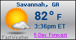 Weather Forecast for Savannah, GA