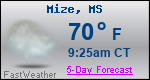 Weather Forecast for Mize, MS