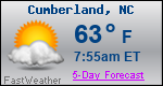 Weather Forecast for Cumberland, NC